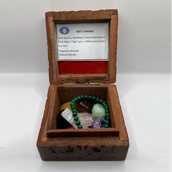 Artncraft Jewlry Wooden Box - Kit Stone 7 Chakras